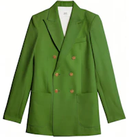 (Women) AMI Paris Solid Double-Breasted Blazer - Grass Green FBV202WV0004 (Women) AMI Paris Solid Double-Breasted Blazer - Grass Green FBV202WV0004