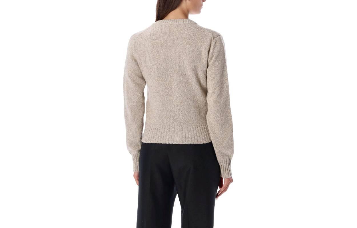 Lookbook (W) AMI PARIS V領針織開衫 羊毛外套 米白色 FKC127005