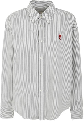 (W) AMI PARIS 白色長袖襯衫紅心條紋設計 USH130CO0021D-039 Buy (W) AMI PARIS 白色長袖襯衫紅心條紋設計 USH130CO0021D-039