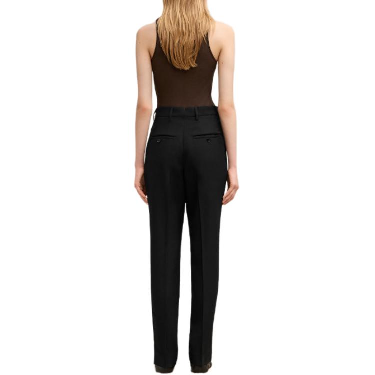 Lookbook (W) 아미 파리 AMIPARIS 블랙 하이웨이스트 슬림핏 캐주얼 팬츠 FTR112WV0026-001