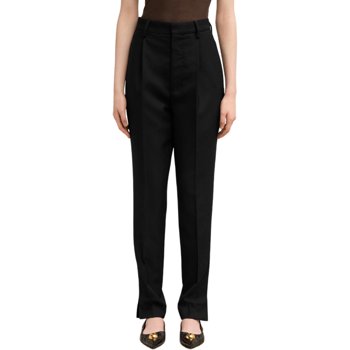 Shop (W) 아미 파리 AMIPARIS 블랙 하이웨이스트 슬림핏 캐주얼 팬츠 FTR112WV0026-001