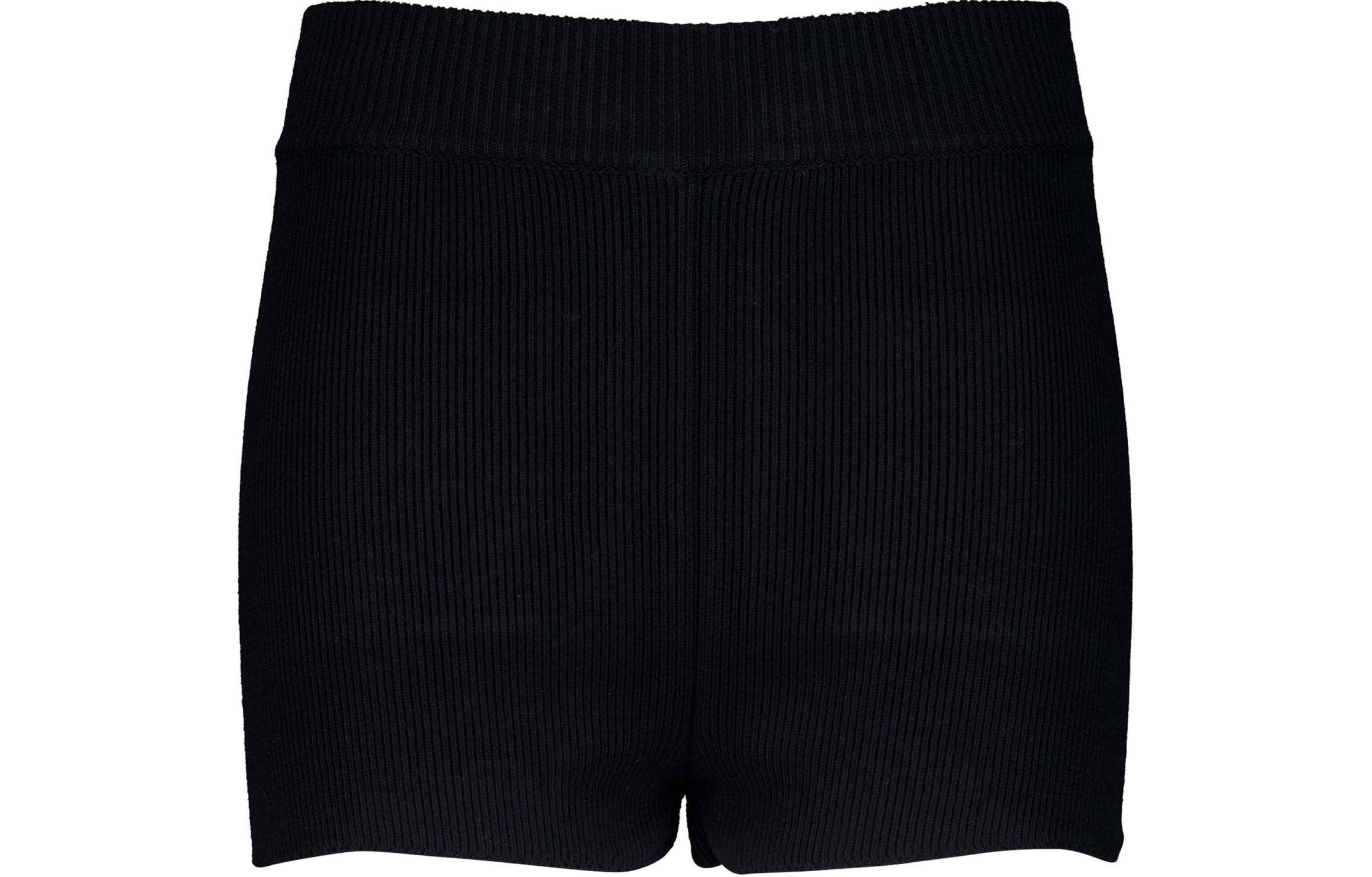 Order (W) Ami Paris 黑色羅紋彈性腰休閒短褲。 FSO146KN0042-BLACK