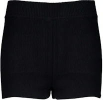 Order (Women) Ami Paris AMIPARIS Black Ribbed Knit Elastic Waist Casual Shorts. FSO146KN0042-BLACK