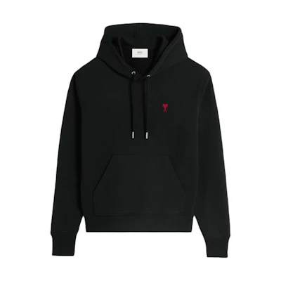 (Women) Ami Paris AMIPARIS Black Solid Color Pullover Hoodie. BFUSW235730-001