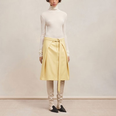 (W) Falda Larga Casual A-Line Patchwork Color Sólido Ami Paris AMIPARIS FSK217WV0026718 Lookbook (W) Falda Larga Casual A-Line Patchwork Color Sólido Ami Paris AMIPARIS FSK217WV0026718