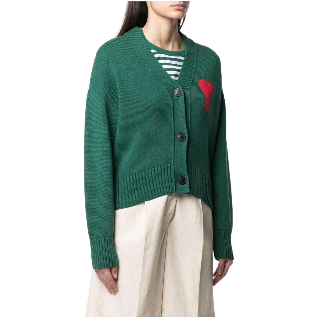 Lookbook (W) Ami Paris AMIPARIS 綠色心形刺繡Logo羊毛外套. A21FK303016-300