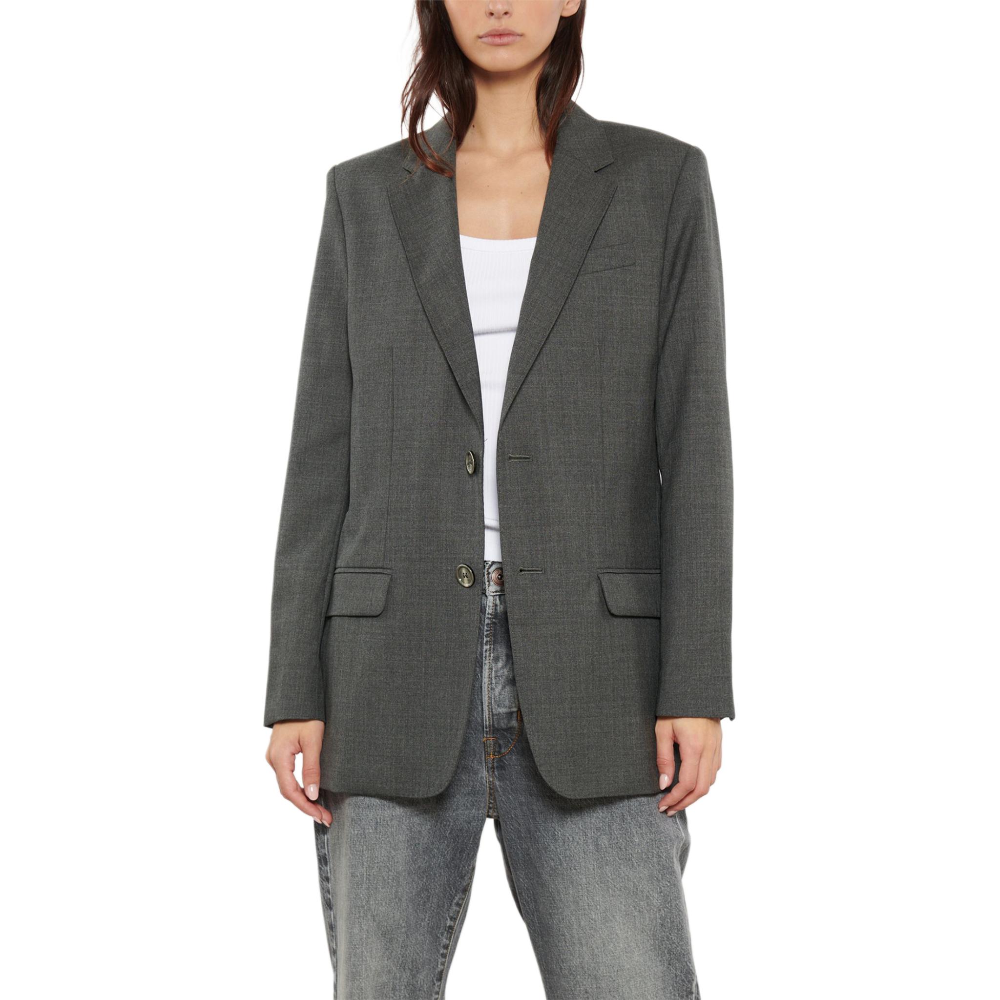 Shop (W) Ami Paris AMIPARIS グレー シングルブレスト テーラード 長袖 ジャケット FBV007WV0043-055