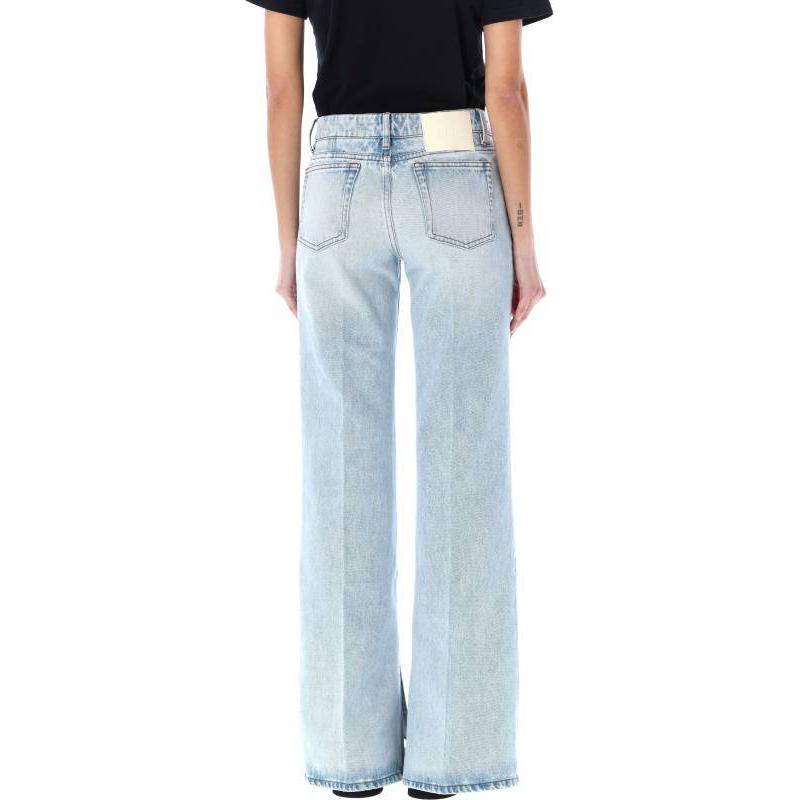 Shop (W) Ami Paris 高腰寬褲拉鍊牛仔褲 藍色 FTR425DE0027-448