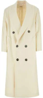 (Women) Ami Paris AMIPARIS Long Double-Breasted Solid Color Coat FCO317WV0016-100 (Women) Ami Paris AMIPARIS Long Double-Breasted Solid Color Coat FCO317WV0016-100