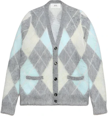 (W) Ami Paris Sweater Long Sleeve V-Neck Mohair Diamond Knit Pullover Loose Fit UKC018KN0030093 Buy (W) Ami Paris Sweater Long Sleeve V-Neck Mohair Diamond Knit Pullover Loose Fit UKC018KN0030093