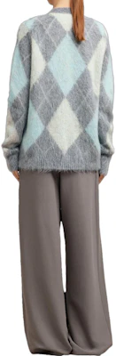 (W) Ami Paris Sweater Long Sleeve V-Neck Mohair Diamond Knit Pullover Loose Fit UKC018KN0030093 Purchase (W) Ami Paris Sweater Long Sleeve V-Neck Mohair Diamond Knit Pullover Loose Fit UKC018KN0030093