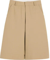 Order (Women) Ami Paris AMIPARIS Mid-Rise Casual Shorts with Concealed Fly in Beige. FSO508WV0026-BEIGE