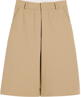 (W) Ami Paris AMIPARIS 米白色中腰休閒短褲隱藏拉鏈設計 FSO508WV0026-BEIGE Order (W) Ami Paris AMIPARIS 米白色中腰休閒短褲隱藏拉鏈設計 FSO508WV0026-BEIGE