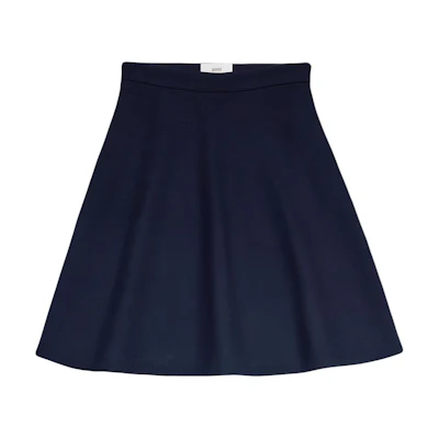 (Women) Ami Paris AMIPARIS Minimalist Solid Color Mid-Rise Casual Mini Skirt. FSK215WV0016