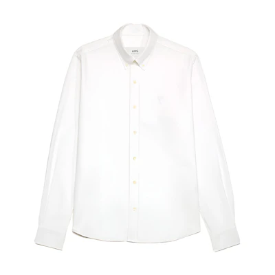 (Women) Ami Paris AMIPARIS Oversized Long Sleeve White Shirt Casual Style USH160CO0031-168