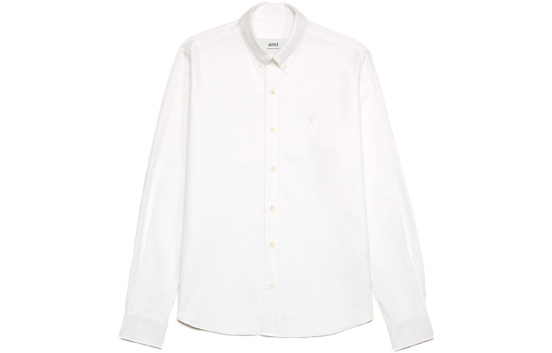 (Women) Ami Paris AMIPARIS  Oversized Long Sleeve White Shirt Casual Style USH160CO0031-168 圖 2