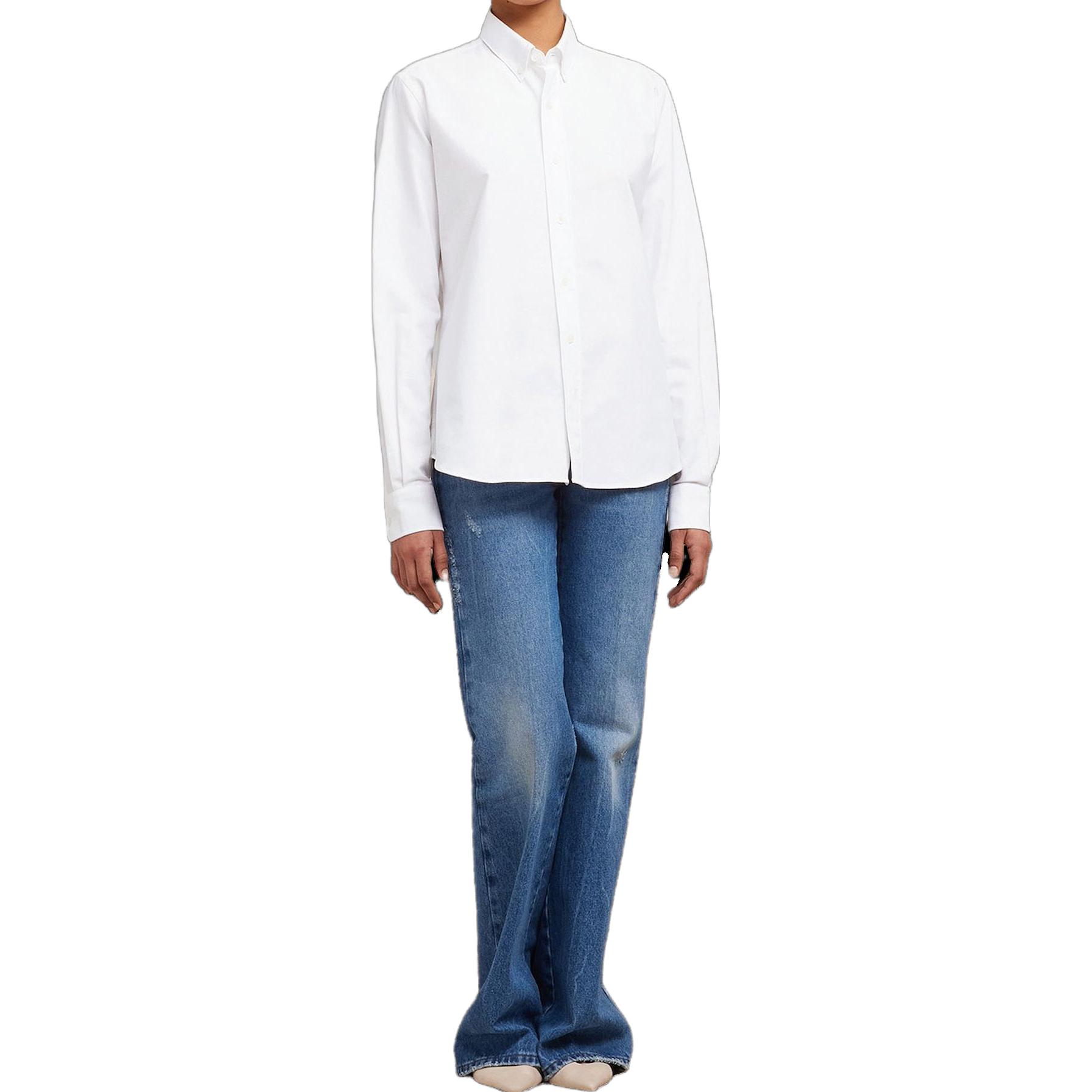 (Women) Ami Paris AMIPARIS  Oversized Long Sleeve White Shirt Casual Style USH160CO0031-168 圖 3