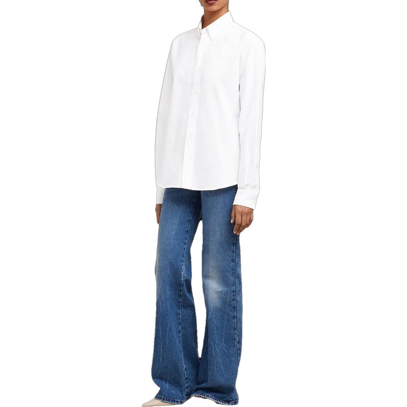 (Women) Ami Paris AMIPARIS  Oversized Long Sleeve White Shirt Casual Style USH160CO0031-168 圖 4