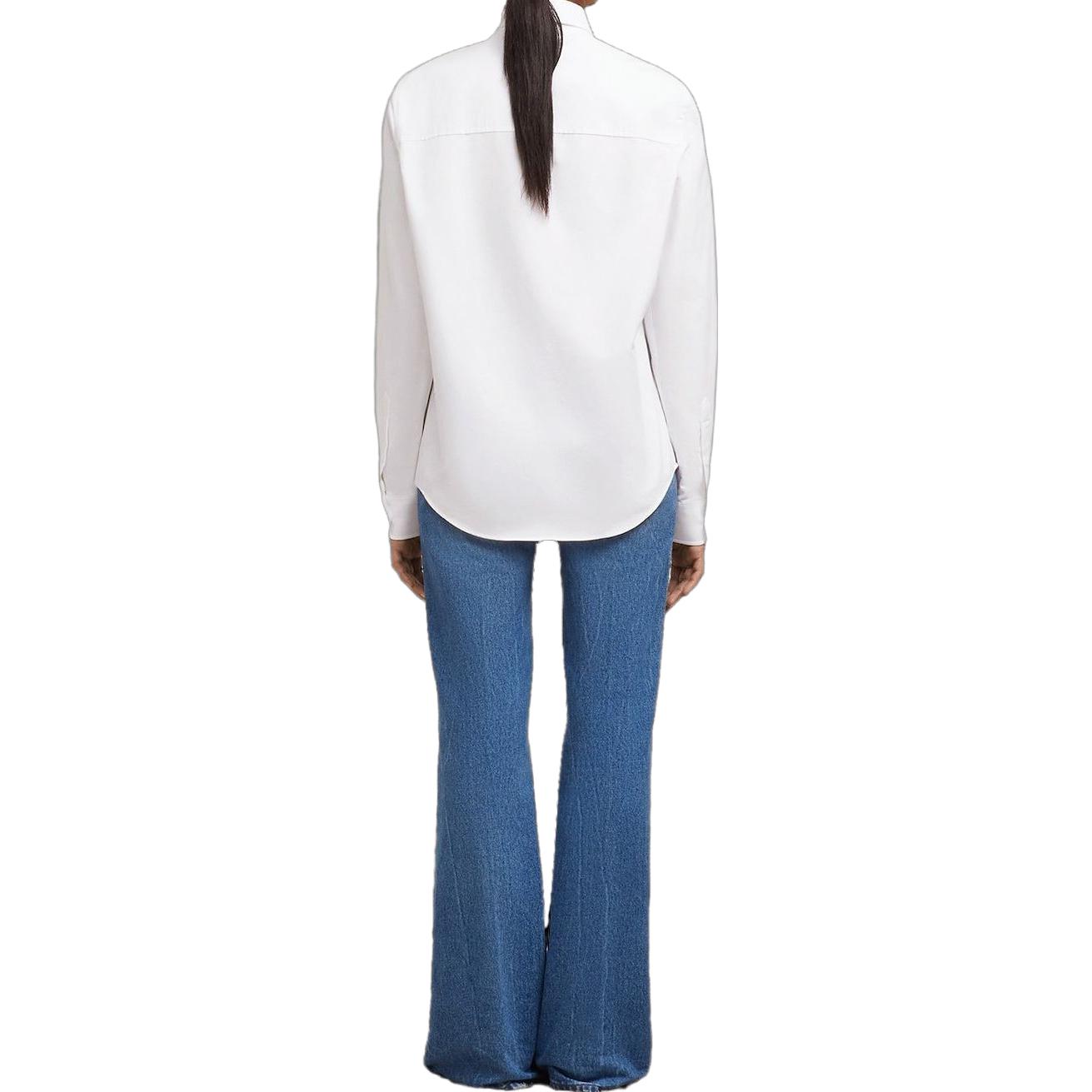 (Women) Ami Paris AMIPARIS  Oversized Long Sleeve White Shirt Casual Style USH160CO0031-168 圖 5