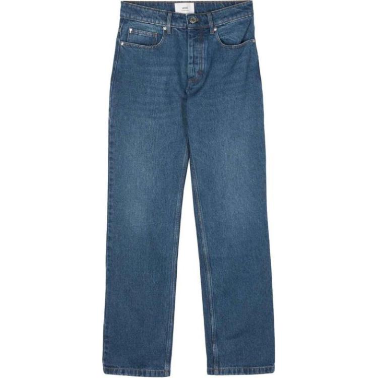 Order (W) Ami Paris AMIPARIS 藍色直筒拉鍊牛仔褲 UTR500DDE0025-480