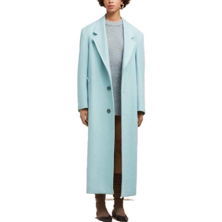 Lookbook (W) Ami Paris AMIPARIS Kot Panjang Warna Solid Single-Breasted FCO307WV0016-468