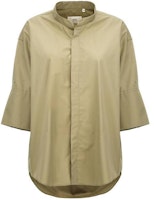 (Women) Ami Paris AMIPARIS Solid Color Slim-Fit Long-Sleeve Shirt Green USH218CO0063-317 (Women) Ami Paris AMIPARIS Solid Color Slim-Fit Long-Sleeve Shirt Green USH218CO0063-317