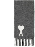 (Women) Ami Paris AMIPARIS Ami De Coeur Wool Knit Scarf Women’s Grey H24USF422AW0054 (Women) Ami Paris AMIPARIS Ami De Coeur Wool Knit Scarf Women’s Grey H24USF422AW0054