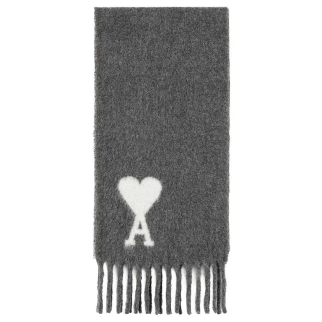 Order (W) Ami Paris Ami De Coeur 女士羊毛灰色围巾 H24USF422AW0054