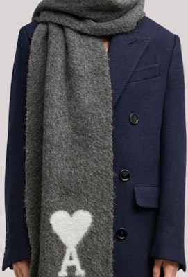 (Women) Ami Paris AMIPARIS Ami De Coeur Wool Knit Scarf Women’s Grey H24USF422AW0054 Details for (Women) Ami Paris AMIPARIS Ami De Coeur Wool Knit Scarf Women’s Grey H24USF422AW0054