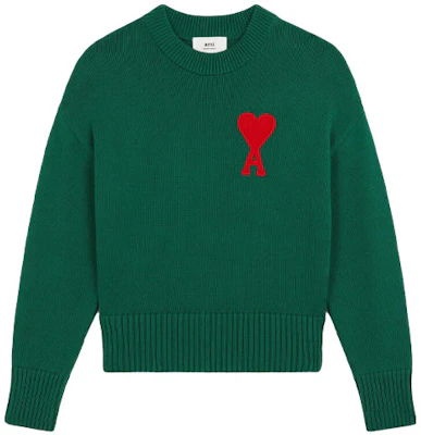 (W) Ami Paris 綠色心型圖案羊毛混紡寬鬆毛衣 - AMIPARIS FW21 A21FK009-016300 Order (W) Ami Paris 綠色心型圖案羊毛混紡寬鬆毛衣 - AMIPARIS FW21 A21FK009-016300