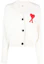 Order (Women) Ami Paris AMIPARIS FW21 White Cardigan Sweater with Logo Heart Embroidery. A21FK303016-100