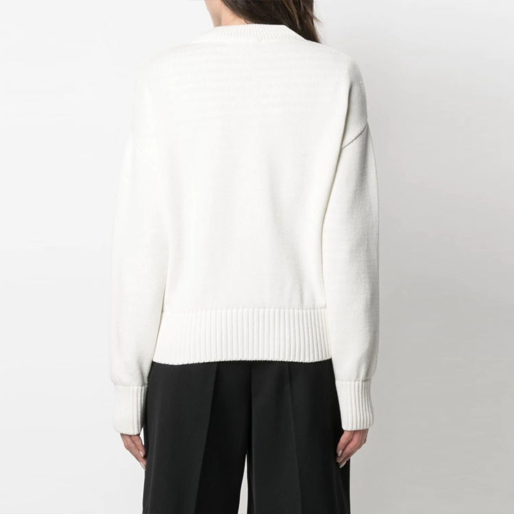 (Women) Ami Paris AMIPARIS FW21  White Cardigan Sweater with Logo Heart Embroidery. A21FK303016-100 圖 4