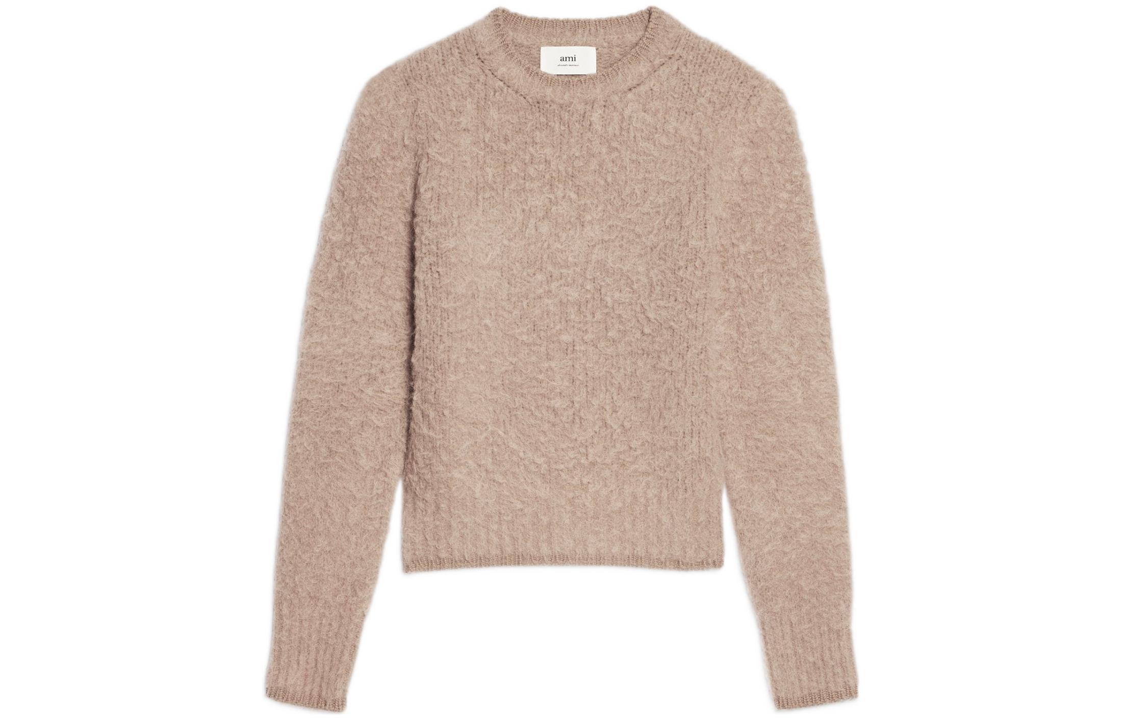 (Women) Ami Paris AMIPARIS FW22  Beige Wool Sweater Crewneck Long Sleeve Pullover FKS053028-250 圖 2