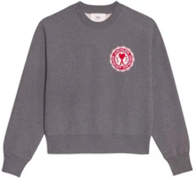 (Women) Ami Paris AMIPARIS FW22 Grey Logo Crewneck Long Sleeve Casual Pullover Sweater. USW011739-055 (Women) Ami Paris AMIPARIS FW22 Grey Logo Crewneck Long Sleeve Casual Pullover Sweater. USW011739-055