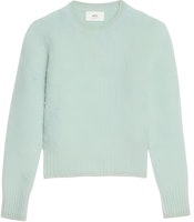 (Women) Ami Paris AMIPARIS FW22 Solid Color Crewneck Long-Sleeve Sweater Light Green FKS053028-302 (Women) Ami Paris AMIPARIS FW22 Solid Color Crewneck Long-Sleeve Sweater Light Green FKS053028-302