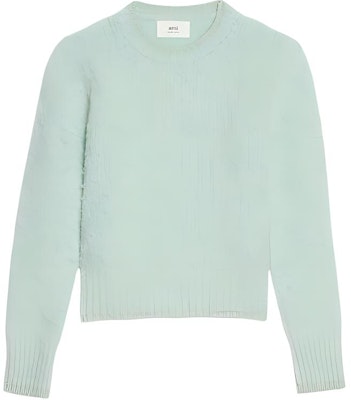 (W) Ami Paris AMIPARIS FW22 素色長袖圓領毛衣 淺綠色 FKS053028-302 Order (W) Ami Paris AMIPARIS FW22 素色長袖圓領毛衣 淺綠色 FKS053028-302