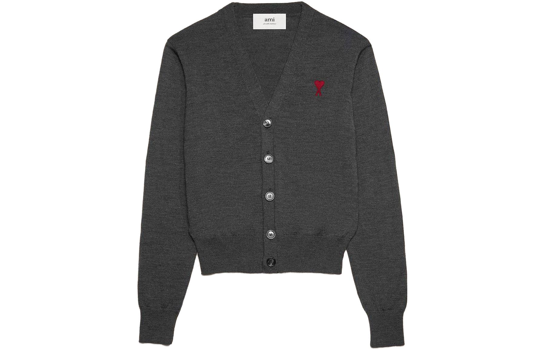 (Women) Ami Paris AMIPARIS FW23  Grey Oversized Knit Sweater. FKC111KN0025055