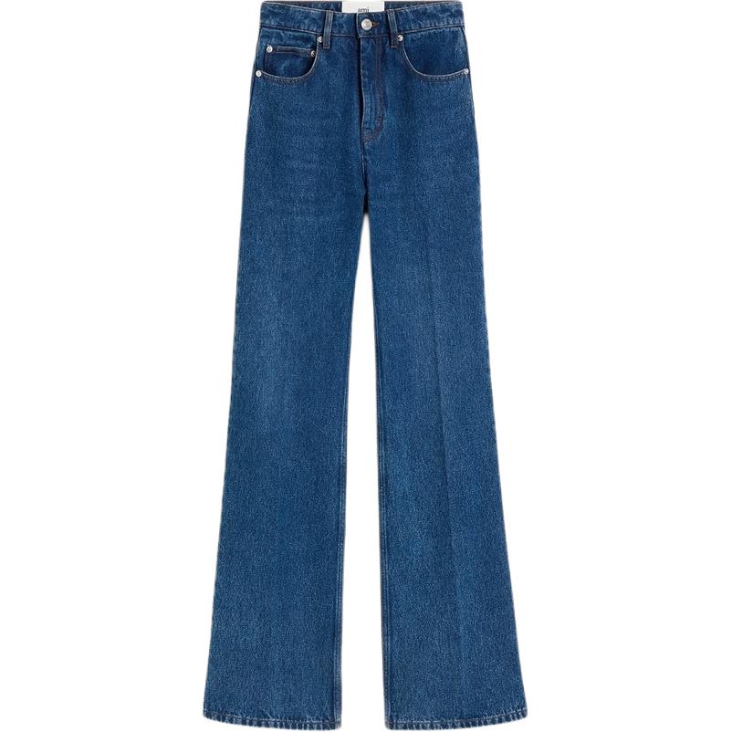 (Women) Ami Paris AMIPARIS FW24  High-Waisted Flared Jeans Vintage Blue. FTR420DE0031-480