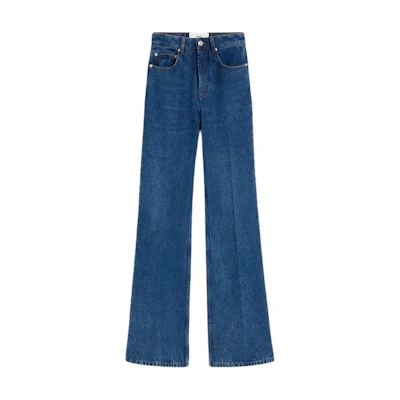(Women) Ami Paris AMIPARIS FW24 High-Waisted Flared Jeans Vintage Blue. FTR420DE0031-480