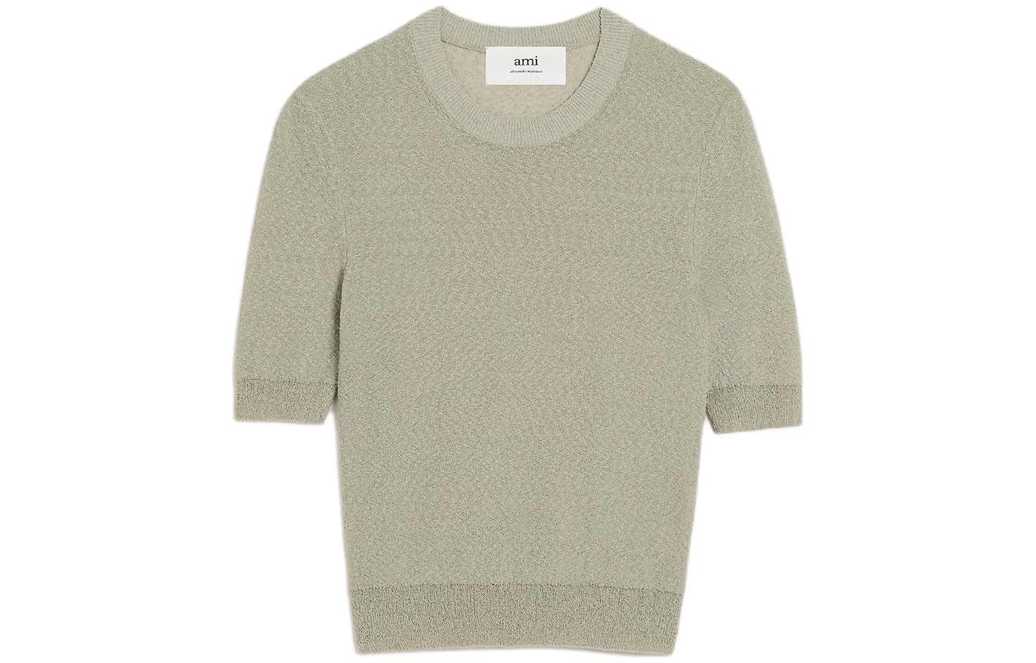 (Women) Ami Paris AMIPARIS Solid Green Round Neck Short Sleeve T-Shirt Women SS24 Casual Tee. FTS037KN0044-317 圖 2