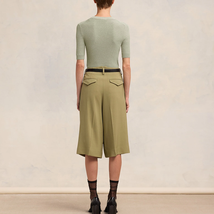 (Women) Ami Paris AMIPARIS Solid Green Round Neck Short Sleeve T-Shirt Women SS24 Casual Tee. FTS037KN0044-317 圖 5