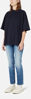 (W) Ami Paris AMIPARIS SS21 海軍藍棉質心型標誌蝙蝠袖T恤。 E21FJ128726-410 Purchase (W) Ami Paris AMIPARIS SS21 海軍藍棉質心型標誌蝙蝠袖T恤。 E21FJ128726-410