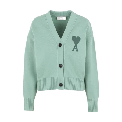 (Women) Ami Paris AMIPARIS SS21 Solid Color Knit Sweater Women’s Green E21FK303016-303