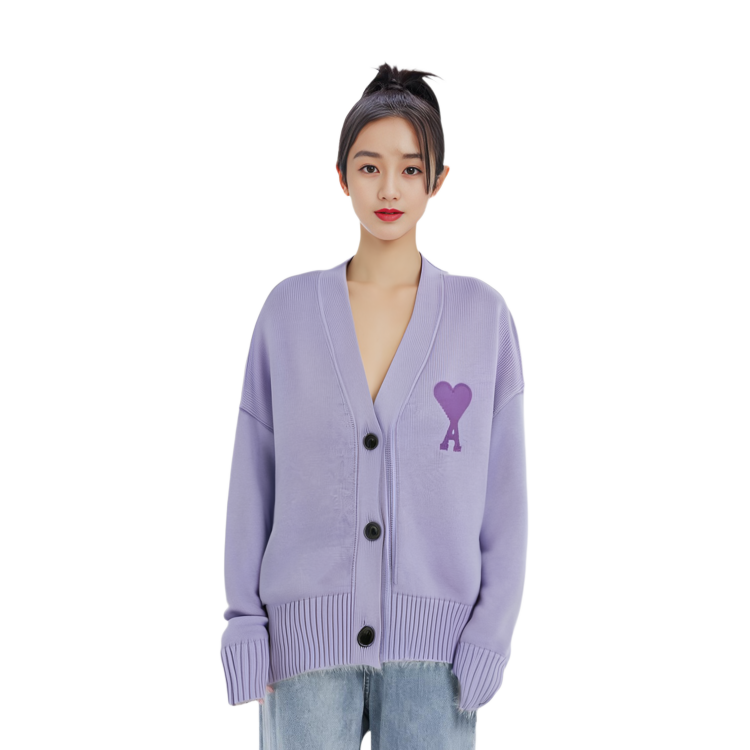 (Women) Ami Paris AMIPARIS SS21 Solid Color Knit Sweater  Purple. E21FK303016-504 圖 6