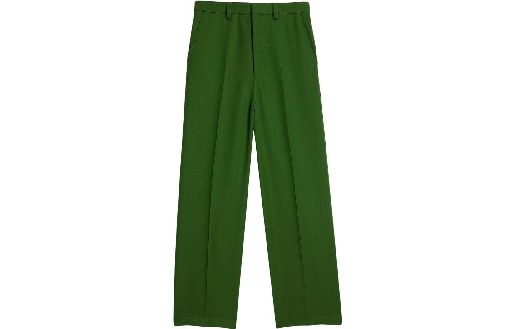 (Women) Ami Paris AMIPARIS SS23  High-Waist Loose Fit Casual Pants Dark Green. UTR403WV0004
