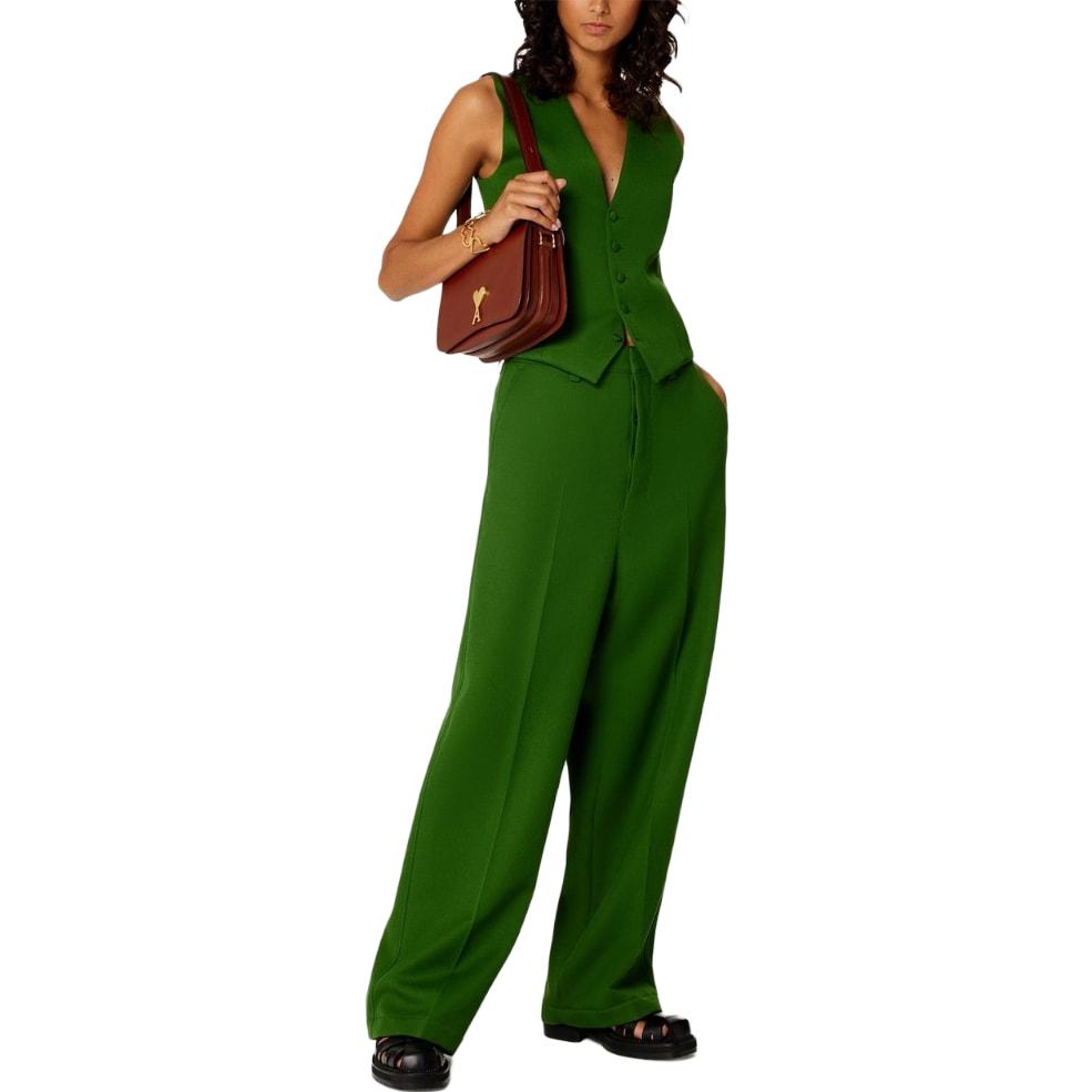 Lookbook (W) アミパリス AMIPARIS SS23 ハイウエスト ルーズフィット カジュアルパンツ ダークグリーン UTR403WV0004