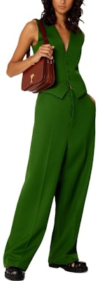 (W) アミパリス AMIPARIS SS23 ハイウエスト ルーズフィット カジュアルパンツ ダークグリーン UTR403WV0004 Lookbook (W) アミパリス AMIPARIS SS23 ハイウエスト ルーズフィット カジュアルパンツ ダークグリーン UTR403WV0004