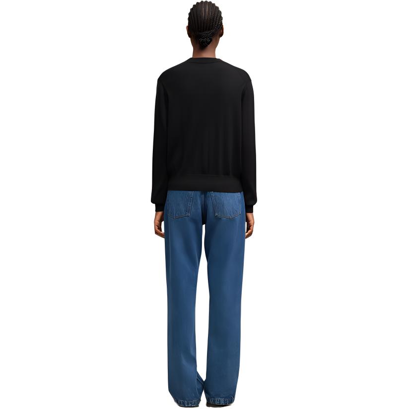 Purchase (W) Ami Paris AMIPARIS SS24 黑色V领羊毛针织开衫心形刺绣 BFFKC111KN0025-001