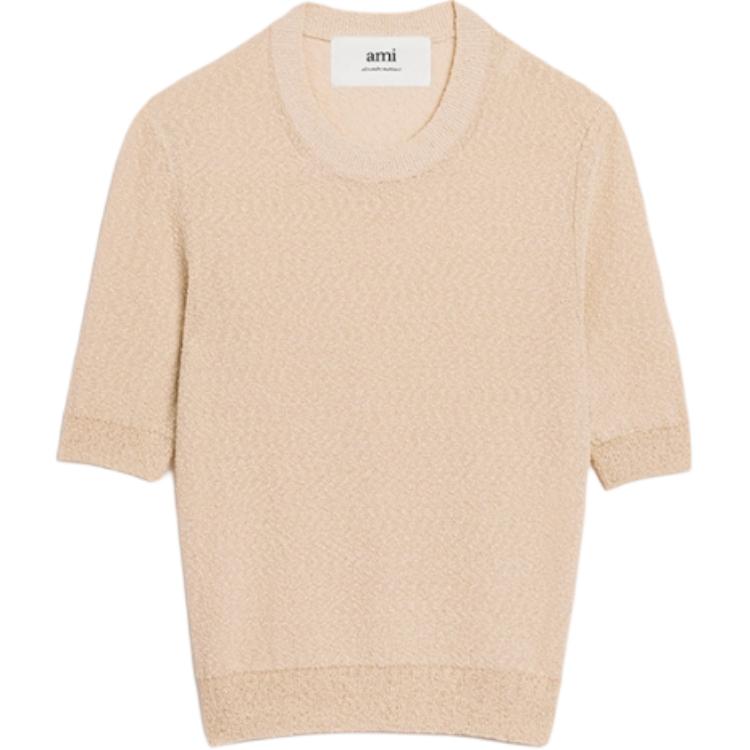 (Women) Ami Paris AMIPARIS SS24  Fitted Khaki Crewneck Knit Short Sleeve Tee. FTS037KN0044-721 圖 2