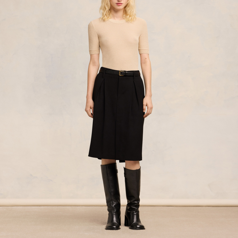 (Women) Ami Paris AMIPARIS SS24  Fitted Khaki Crewneck Knit Short Sleeve Tee. FTS037KN0044-721 圖 3